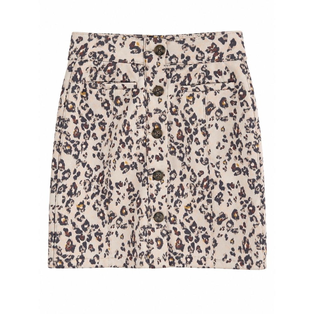 Maurices Leopard Print Mini Skirt Animal Print Stretch Size 2 Condition